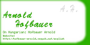 arnold hofbauer business card